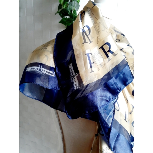 J. Mico Sancho Eiffel Tower "R I S P" Square Scarf - Picture 4 of 15